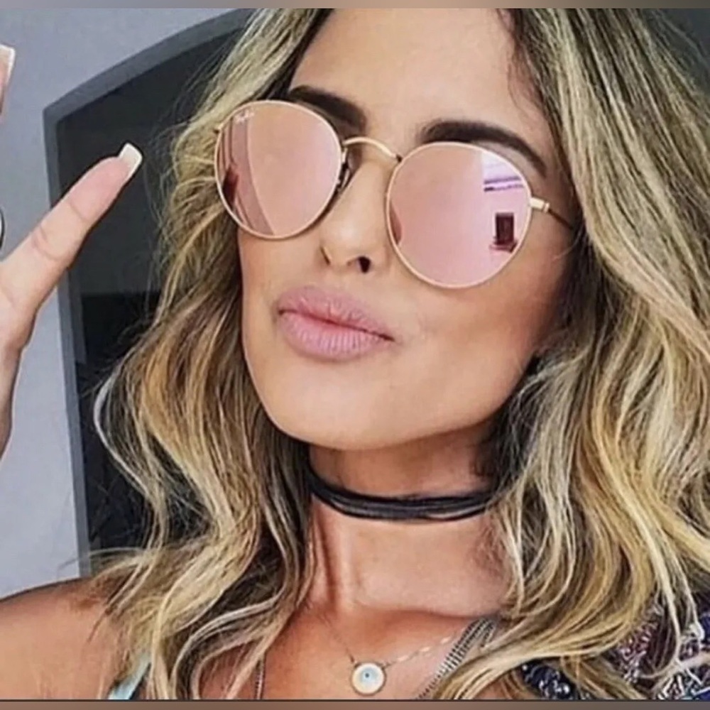 Pink circle fold glasses
